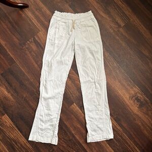 Cali 1850 linen blend white pants casual size Xs guc